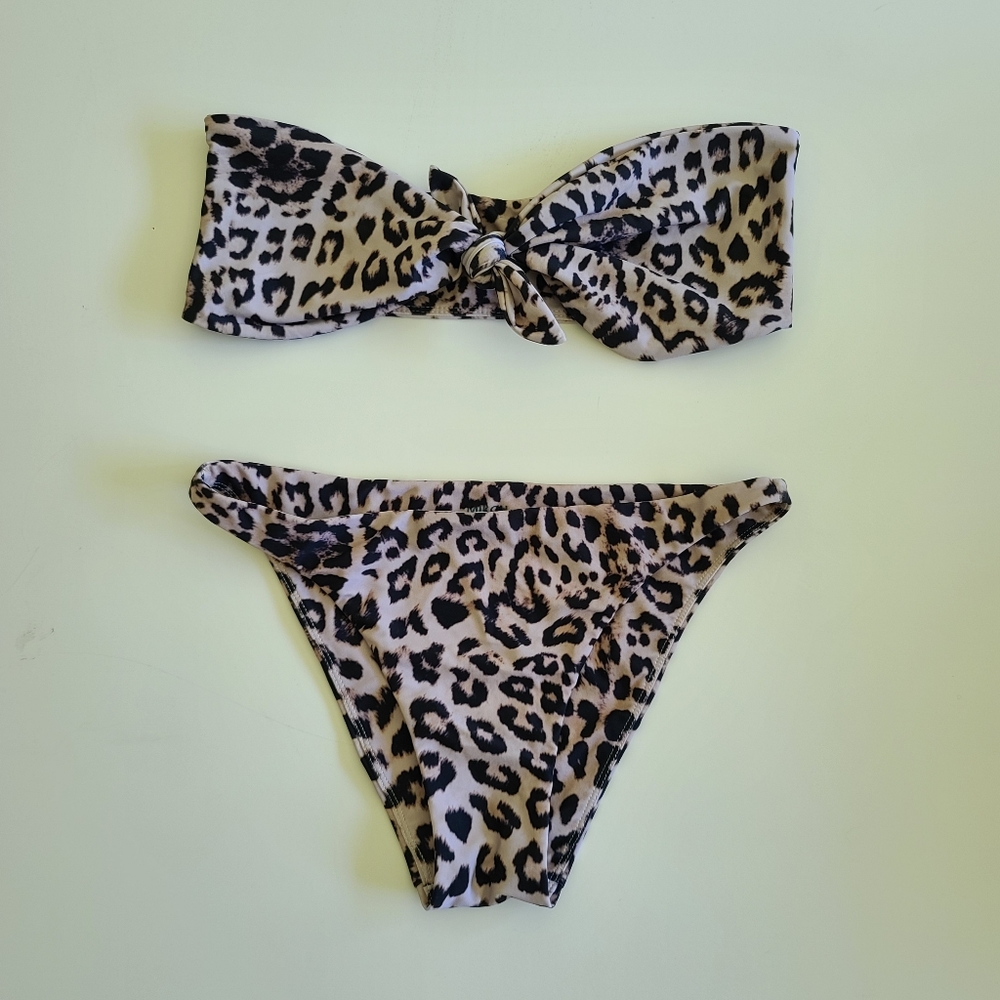 Mikoh bandeau bikini animal print